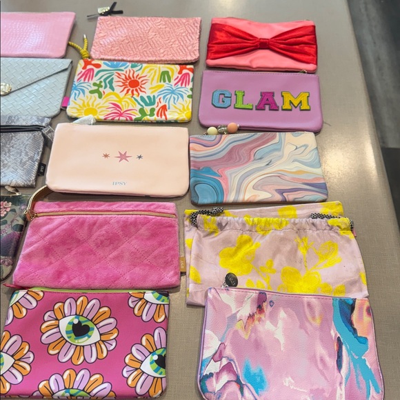 Colorful Assorted Cosmetic Pouch Lot - Pink, Floral, Multicolor - Picture 2 of 3